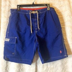 Polo Ralph Lauren Swim Shorts Mens Medium Cargo Trunks Beach Lined Swimwear Surf